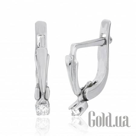 Серьги Серебряные серьги с  куб. циркониями