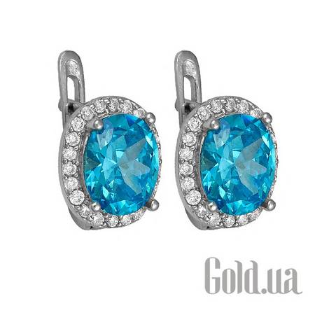 Серьги Серебряные серьги с куб. циркониями