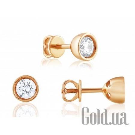 Серьги-гвоздики Золотые серьги с циркониями Swarovski Zirconia