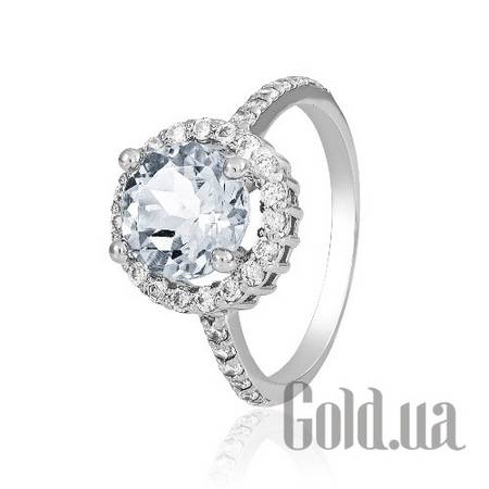 Кольцо Золотое кольцо с камнем Swarovski и куб. циркониями, 17.5