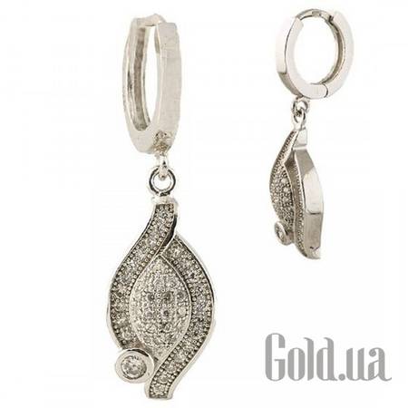 Серьги с подвесками Серебряные серьги с куб. циркониями
