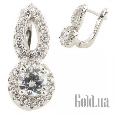 Серьги Серебряные серьги с куб. циркониями