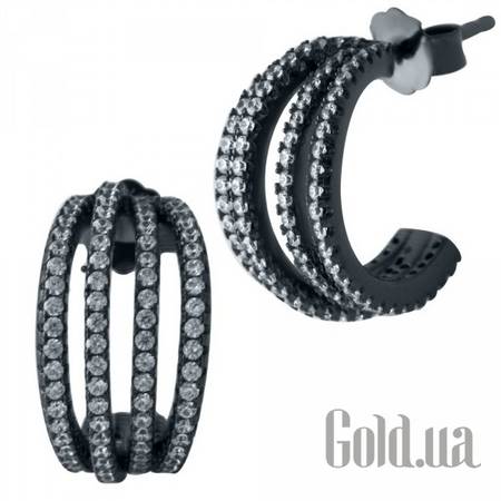 Серьги-гвоздики Серебряные серьги с куб. циркониями