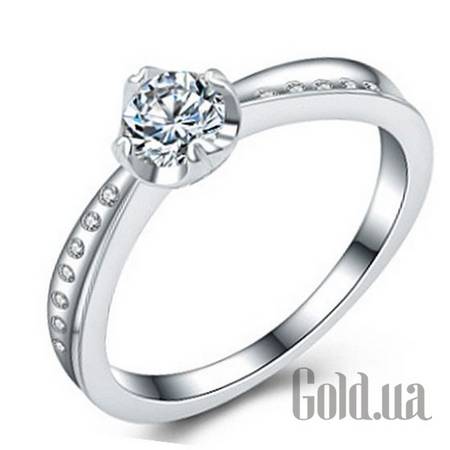 Кольцо Серебряное кольцо с куб. циркониями, 18