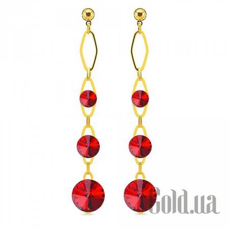 Серьги с подвесками Серьги с кристаллами Swarovski в позолоте