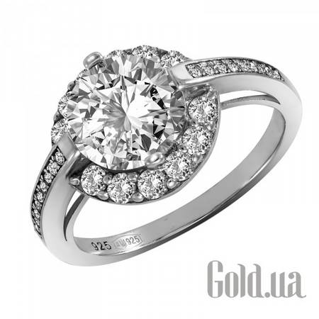 Кольцо Серебряное кольцо с куб. циркониями, 18