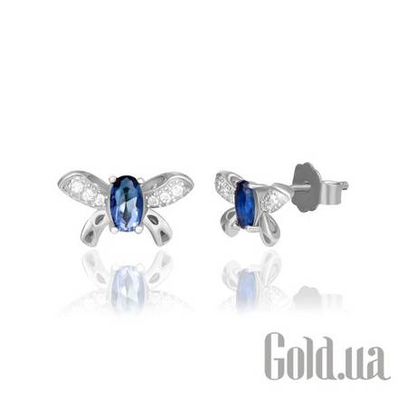 Серьги-гвоздики Серебряные серьги с куб. циркониями