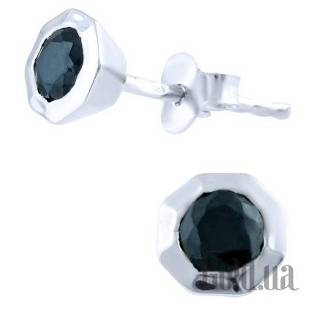 Серьги-гвоздики Серебряные серьги с сапфирами