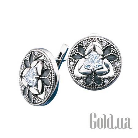 Серьги Серебряные серьги с куб. циркониями