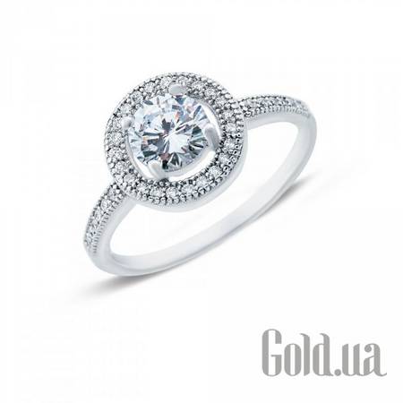 Кольцо Серебряное кольцо с куб. циркониями, 17