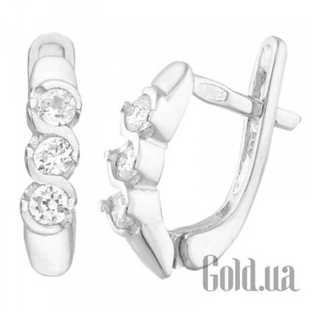 Серьги Серебряные серьги с куб. циркониями