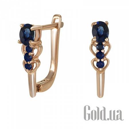 Серьги Золотые серьги с сапфирами