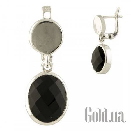 Серьги с подвесками Серебряные серьги с ониксами