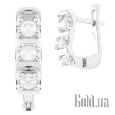 Серьги Серебряные серьги с куб. циркониями