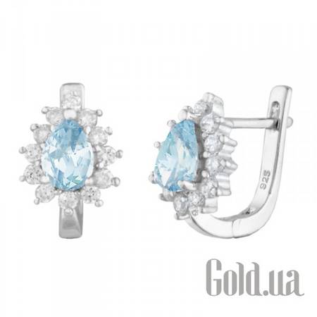 Серьги Серебряные серьги с куб. циркониями