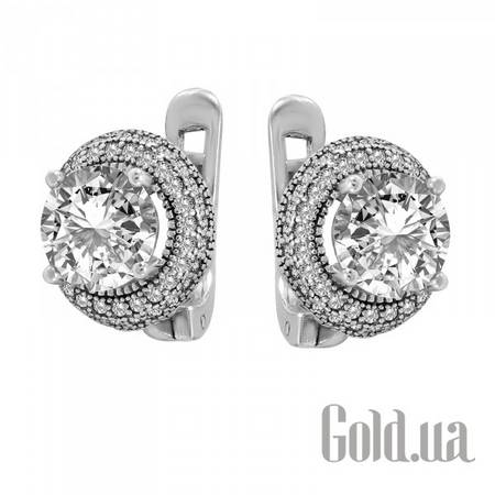 Серьги Серебряные серьги с куб. циркониями