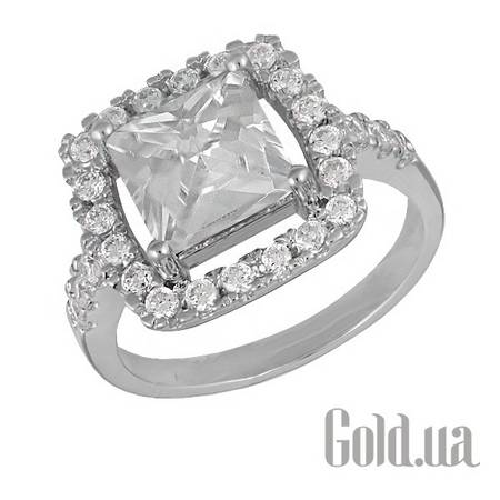 Кольцо Серебряное кольцо с куб. циркониями, 16.5