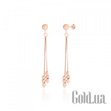 Серьги с подвесками Серебряные серьги в позолоте