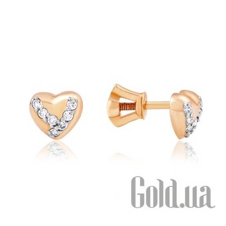 Серьги-гвоздики Золотые серьги с куб. циркониями