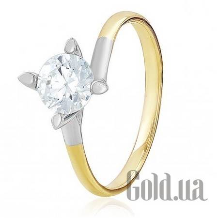 Кольцо Золотое кольцо с цирконием Swarovski Zirconia, 17.5