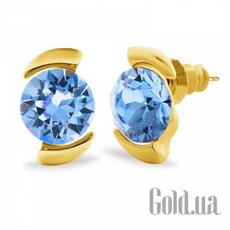 Пусеты (гвоздики) Серьги с кристаллами Swarovski в позолоте