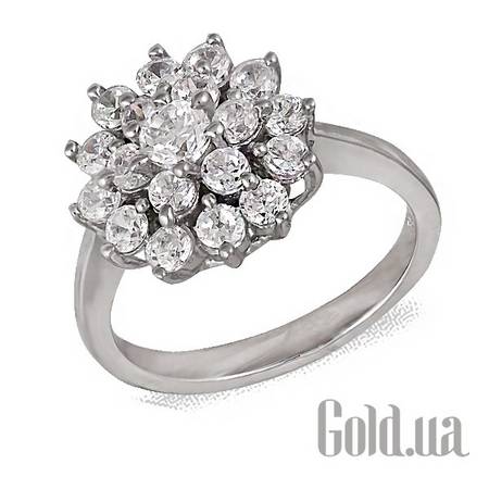 Кольцо Cеребряное кольцо с куб. циркониями, 17.5