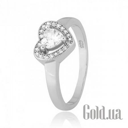 Кольцо Серебряное кольцо с куб. циркониями, 17.5