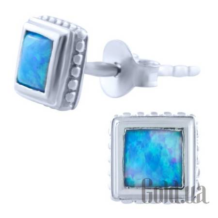 Серьги-гвоздики Серебряные серьги с опалами