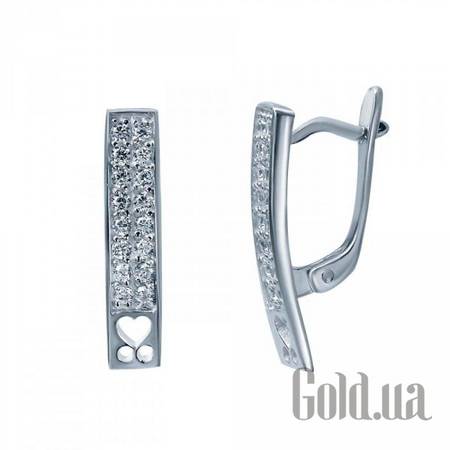 Серьги Серебряные серьги с куб. циркониями