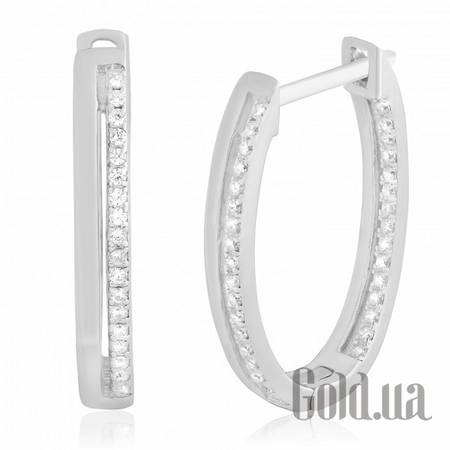 Серьги-кольца Silvex925 Серебряные серьги с куб. циркониями