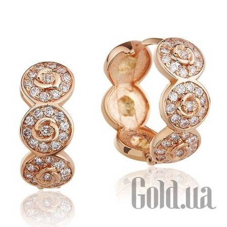 Серьги-кольца Золотые серьги с куб. циркониями