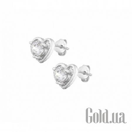 Серьги-гвоздики Серебряные серьги  с куб. циркониями