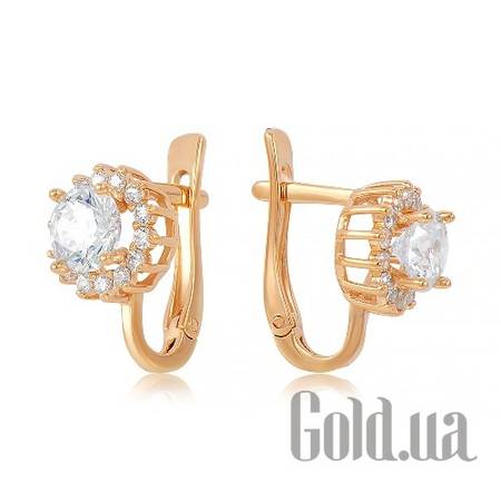 Серьги Золотые серьги с кристаллами 