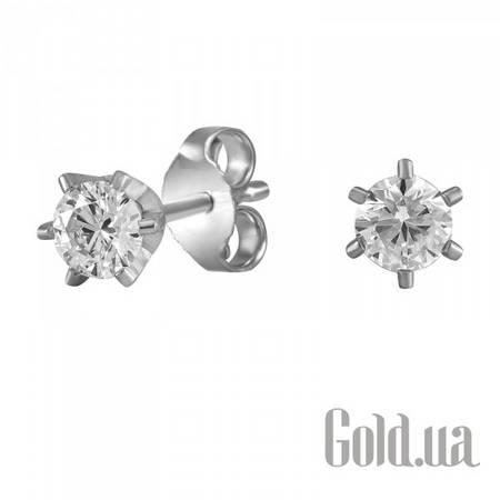 Серьги-гвоздики Золотые серьги с бриллиантами