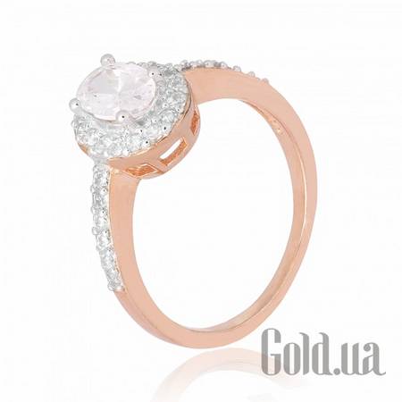 Кольцо Серебряное кольцо с куб. циркониями в позолоте, 19.5