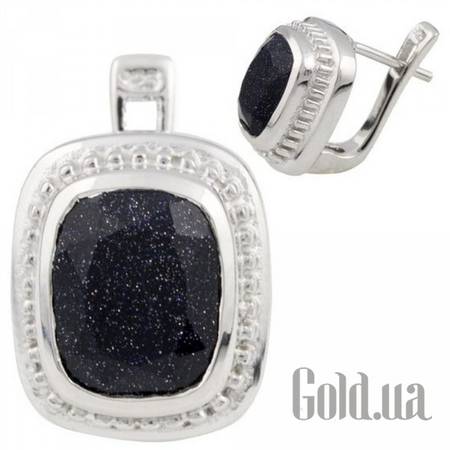 Серьги Серебряные серьги с авантюринами