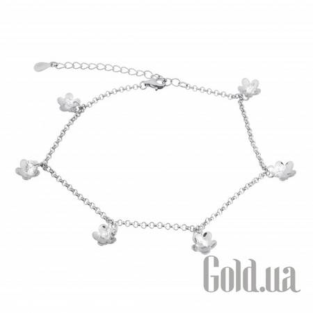 Браслет на ногу Серебряный браслет на ногу с куб. циркониями, 23