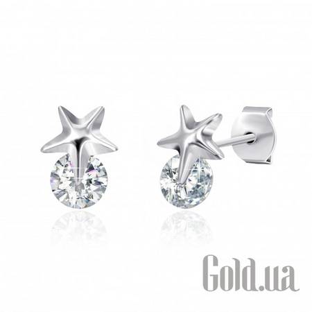 Серьги-гвоздики Серебряные серьги с куб. циркониями