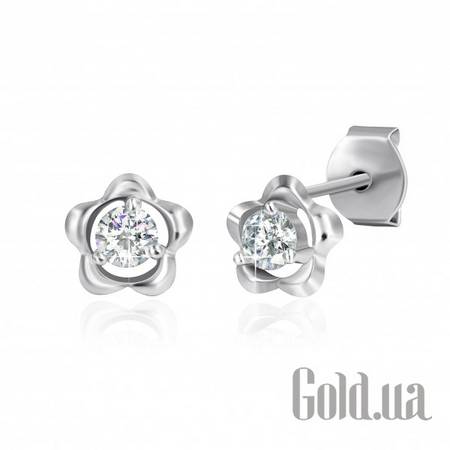 Серьги-гвоздики Серебряные серьги с куб. циркониями