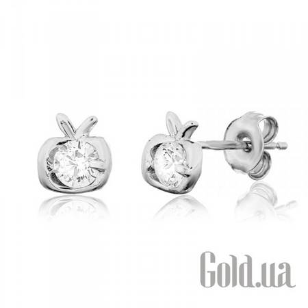 Серьги-гвоздики Серебряные серьги с куб. циркониями