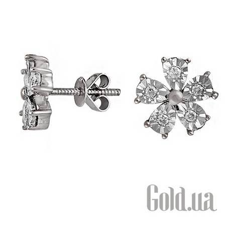 Серьги-гвоздики Золотые серьги с бриллиантами
