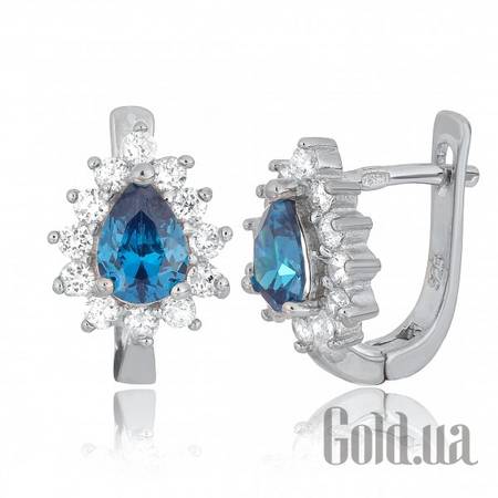 Серьги Серебряные серьги с  куб. циркониями
