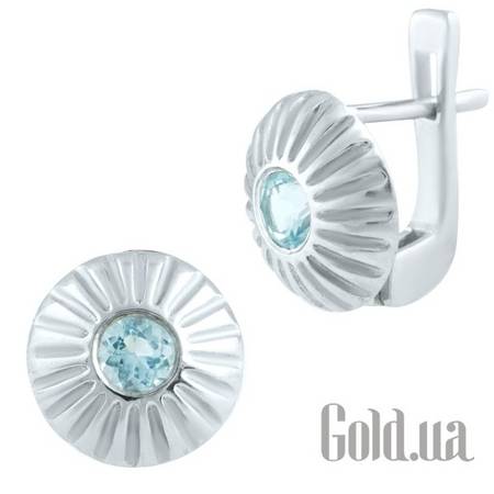 Серьги Серебряные серьги с топазами