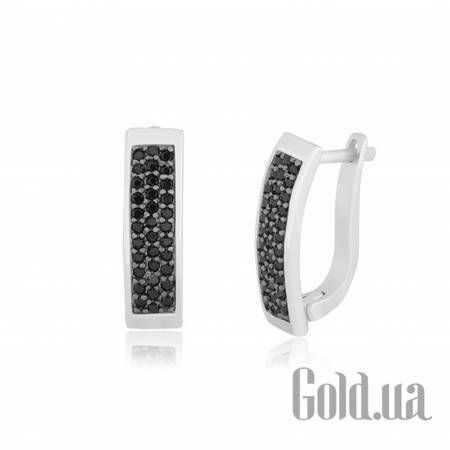 Серьги Серебряные серьги  с куб. циркониями