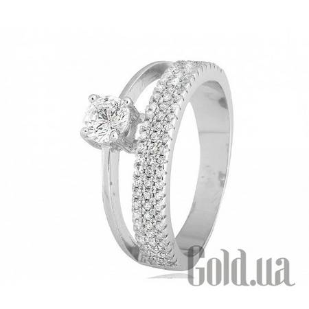 Кольцо Серебряное кольцо с куб. циркониями, 17.5