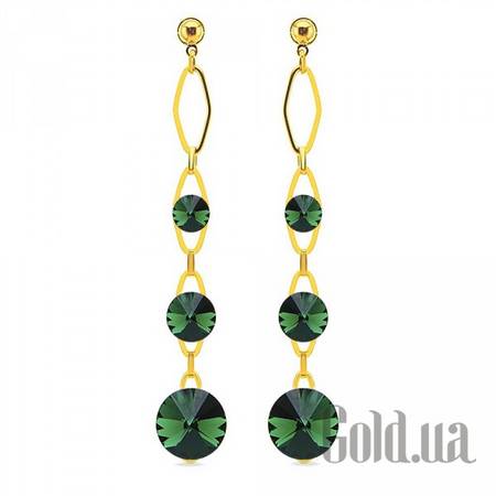 Серьги с подвесками Серьги с кристаллами Swarovski в позолоте