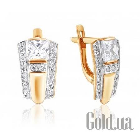 Серьги Золотые серьги с куб. циркониями