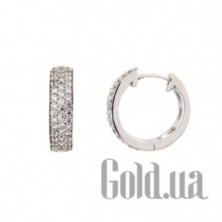 Серьги-кольца Серебряные серьги с куб. циркониями