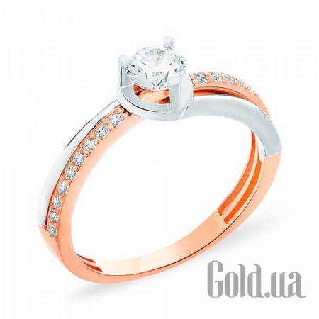 Кольцо Золотое кольцо с куб. циркониями, 18