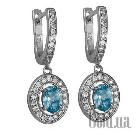 Серьги с подвесками Серебряные серьги с куб. циркониями